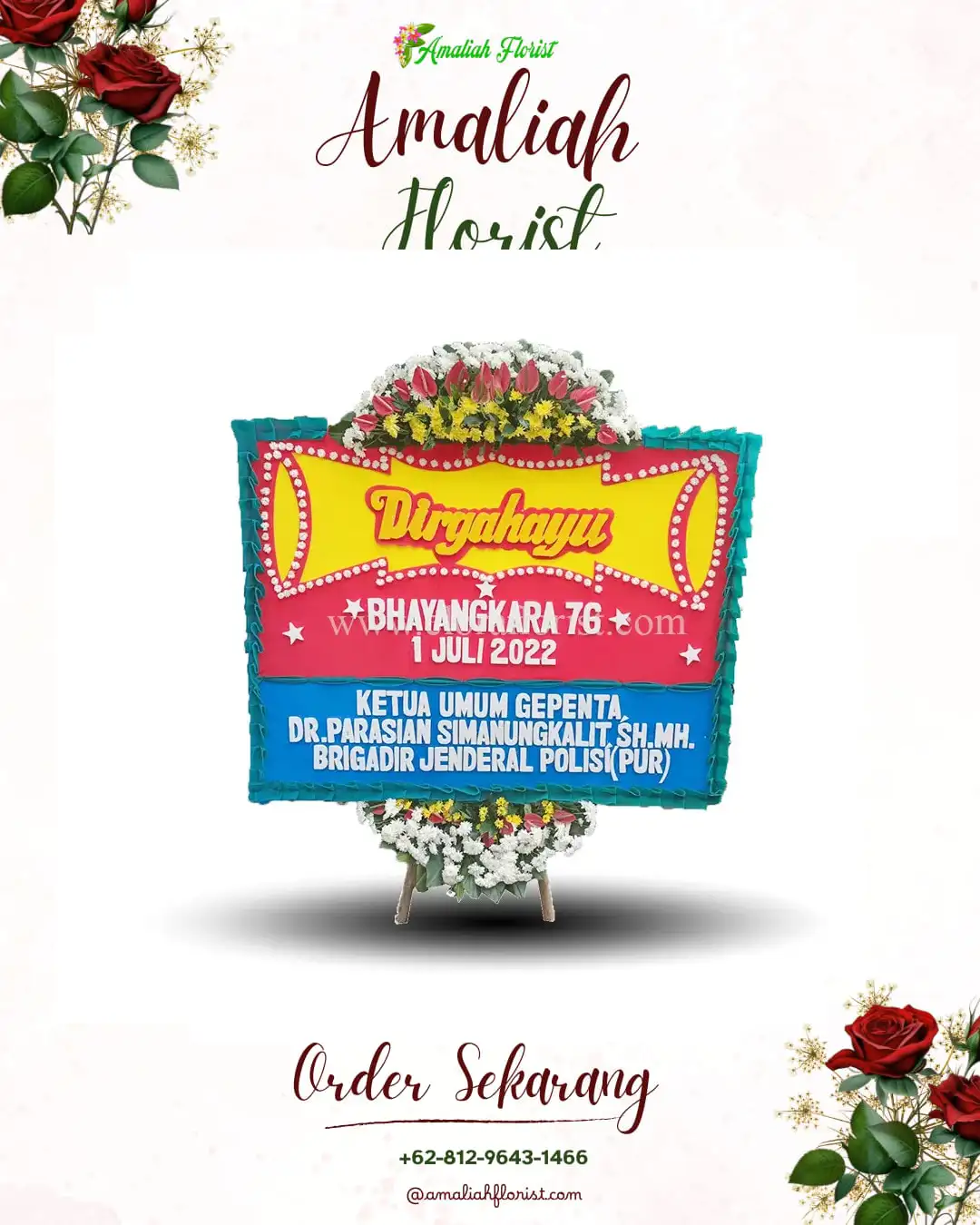 Papan Bunga HUT Ulang Tahun Sampang Bitung